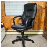Black Faux Leather Desk Chair - HON Co. | The HON Co. (Muscatine, Iowa) black faux leather office/de