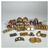 BRASS MULTI-PICTURE FRAMES | Large lot of circular, rectangular, and oval-shaped multi-picture frame