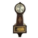 New Haven Calendar Regulator Wall Clock | Metal face with Arabic numerals signed "Sessions", with ea