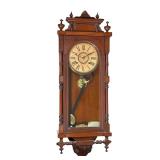 Ansonia Queen Elizabeth Wall Clock | The face with Roman numeral markers, with Ansonia Clock Co. lab
