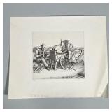 ENID CONSTANCE BUTCHER (BRITISH 1902-1991) SIGNED PRINT | The Knife Grinder. Etching on paper 5.5 x 