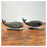 (2pc) Pair Wooden Fish Figures | h. 2.5 x l. 5.5 mm