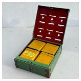 Vintage Tin Budget Bank | Home Budget Bank by Tudor Metal Prod. Corp., New York. - h. 2.5 x w. 6 x d