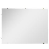 Large Wall Mirror | A large flat wall mirror with mid-century style brackets. - h. 35.5 x w. 48 in