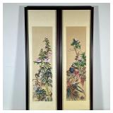 (2pc) Franklin Mint Scoll Paintings | Shanghai Museum reproductions of works by Ren Yi, including Sp