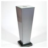 Mirror Top Pedestal | Display stand of tapering form, with a square top, on black tiered base. - h. 