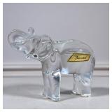 Baccarat Elephant | Baccarat crystal glass elephant figure with Baccarat label. - h. 4 x w. 2 x l. 5