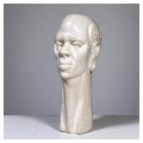 Carved Marble Bust | Mid-century modern style heavy carved marble or other stone head of a man, no a