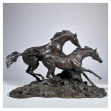 Lanford Monroe Horses Bronze | Morning on the Montana Plains by Lanford Monroe, ‘84 Franklin Gallery