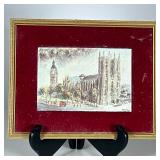 Painted Porcelain Plaque | London, Westminster Abbey. Signed “Petty” lower right Plaque 4.25 x 6 in.