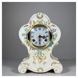Franz Hermle German Porcelain Mantel Clock | Franz Hermle clock, signed on the movement, backplate m