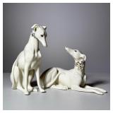 (2pc) Lenox Jeweled Devotion Figures | Two Lenox dogs, with paperwork. - h. 5.5 x w. 4.25 x d. 2.25 