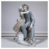 LLadro Couple | "The Kiss" showing a young amorous couple with lantern. Marked on the bottom. - h. 1