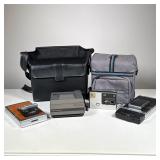 (4pc) Polaroid & Kodak Cameras | 3 Polaroid cameras and one disc camera, including a black leather P