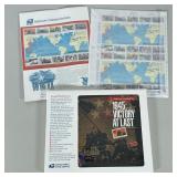 (3pc) Wwii Stamps & Book | Two sheets of American Commemoratives 1945: Victory at Last stamps and a 
