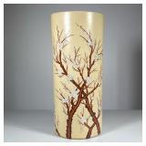 Cherry Blossom Umbrella Stand | Glazed ceramic with enameled decoration. - h. 19 x dia. 8.5 in