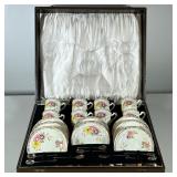 Silver & PORCELAIN TEA SET | Royal Standard Bone China tea set with 8 teacups & saucers and 8 sterli