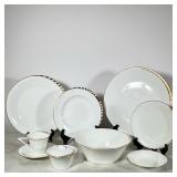 Mikasa China Dinner Service | Mikasa Bone China, dinnerware set in the “Sphinx” pattern, white with 