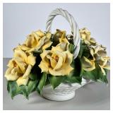 Bisque Flower Arrangement | Franklin Mint 1990, made in Italy. - h. 9 x w. 10 in