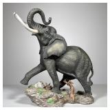 Porcelain Elephant Figure | Issued by the African Wildlife Foundation, for The Franklin Mint, 1989, 