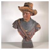 Bust of Man with Hat | Composite statue. - h. 22 x w. 14 in