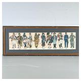 Soldies of the world | A print illustrating soldiers across the world from the late 1700s to mid 180