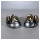 DUCK BOOKENDS | Pair of Japanese style mixed metal duck bookends. - h. 3 x w. 3.5 x l. 4.5 in