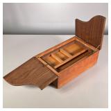 Mid-Century Box | Wooden mid-century modern box with removable shelf, of dove tail construction. - h
