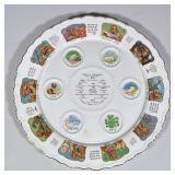 MASON’S ENGLISH IRONSTONE SEDER PLATE | New in box, accompanied by matching small dishes. - dia. 17.