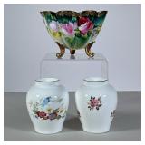 (3pc) Poreclain Group | Including two similar Royal Kent Staffordshire bone china vases of small siz