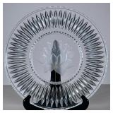 Lotus Crystal Plate | Cut glass plate with a lotus flower in the center. - dia. 12 in
