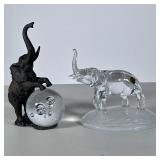 (2pc) Crystal Elephant Figures | Including a Cristal d