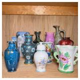 (11pc) CERAMIC VASES & OTHER | Mixed lot of ceramic and other vases, including a Royal Copenhagen va