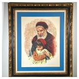 SANDU LIBERMAN (1923-1977), LITHOGRAPH | Man & Child. Lithograph on paper 25 x 19.5 in. Sight Signed