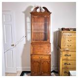 Secretary Display Cabinet | With glass display case top with side door over a fall front secretary d