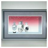 Erica Lam Signed Print | Multiple Vases Serigraph Matted under glass in a double gray frame Pencil s