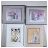 (4pc) Contemporary Artworks | Framed prints including a still life with hat titled Victoriana by A. 