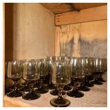 (32pc) COLORED GLASS STEMWARE | Colored glass stemware including: 18 small water goblets & 14 wine g