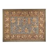 LARGE BURMESE KALAGA TAPESTRY WITH FIGURAL SCENES | Hand-stitched Burmese Kalaga tapestry featuring 