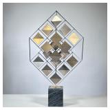 Curtis Jere Mobile Sculpture | Tessellated mobile scultpure having a double-layered wire frame suspe