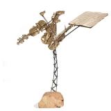 Chaim Hendin (1920-1998) VIOLINS SCULPTURE | A gilt bronze violin sculpture / music stand on a natur