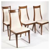 (4pc) Biedermeier Style Side Chairs | Daystrom Furniture chairs with carved decoration, tapering leg