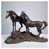 Lanford Monroe Horses Bronze | ”Intruder” by Lanford Monroe. ‘84 Franklin Gallery. - h. 9 x w. 11 x 