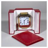 Must De Cartier Travel Clock | h. 4.75 x w. 4.25 x d. 2 in (box)