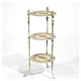 Tiered Side Table | Three tiered round display side table with decoration in relief, on three claw f
