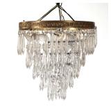 Crystal Hanging Fixture | Tiered drop crystal ceiling light fixture, with Michael Amodeo auction lab