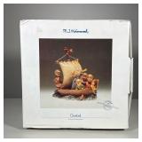 Large Hummel in Box | Large Hummel figurine of children in sailboat, “Land in Sight” Limited Edition