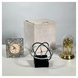 (3pc) MIXED CLOCKS | Including a 1980s JECO Lorenz Action astronomical style art clock / table clock