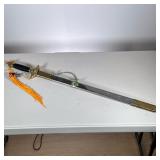 Chinese Sword with Jade | Sword with dragon and ying yang embossing, with dragon carving on the cove