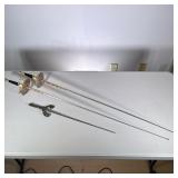 (3pc) Fencing & Other Swords | Including a pair of jousting swords with brass handles with colorful 